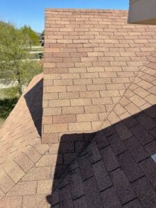 New asphalt shingles on roof